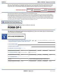 Form OP-1 Application for Motor Property Carrier and Broker Authority, Page 11