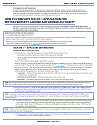 Form OP-1 Application for Motor Property Carrier and Broker Authority, Page 6