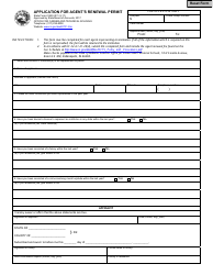 Document preview: State Form 41429 Application for Agent's Renewal Permit - Indiana