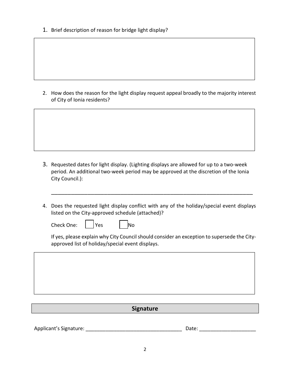 Bridge Light Display Application - City of Ionia, Michigan, Page 2