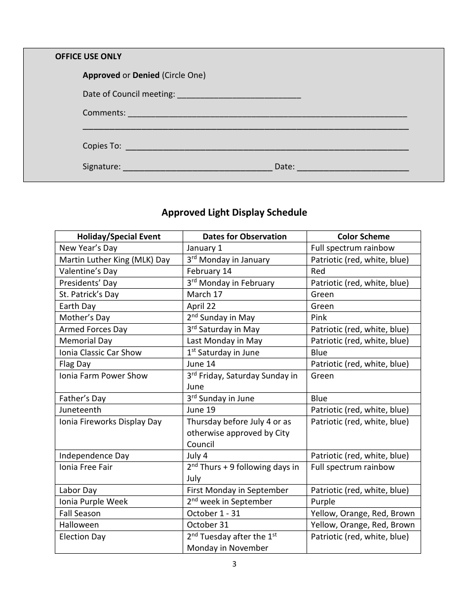 Bridge Light Display Application - City of Ionia, Michigan, Page 3