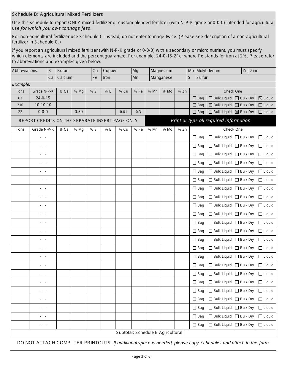 Form DARM-BACM-003 Confidential Commercial Fertilizer Tonnage Report - Wisconsin, Page 3