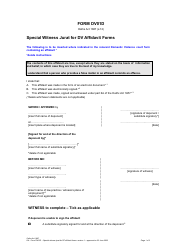 Document preview: Form DV01D Special Witness Jurat for Dv Affidavit Forms - Queensland, Australia