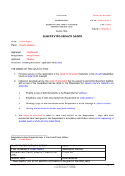 Document preview: Form DV40 Substituted Service Order - Queensland, Australia