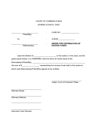 Motion and Order for Distribution of Excess Funds - Athens County, Ohio, Page 2