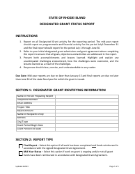 Designated Grant Status Report - Rhode Island