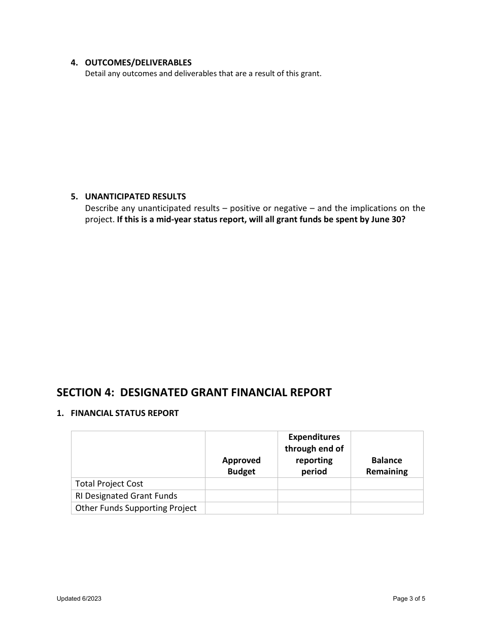 Designated Grant Status Report - Rhode Island, Page 3