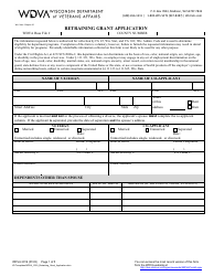 Form WDVA2019 Retraining Grant Application - Wisconsin