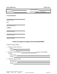 Form ADO202 Petition for Stepparent Adoption (Uncontested) - Minnesota