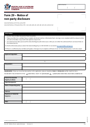Form 29 Notice of Non-party Disclosure - Queensland, Australia