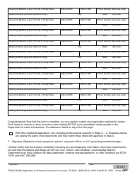 Form F500-018-000 Application for Electrical or Telecommunications Contractor License - Washington, Page 3