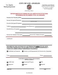 Solicitud Para Determinacion De Numero Total De Unidades - City of Los Angeles, California (Spanish)