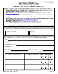 Document preview: FEMA Form FF-104-FY-22-230 Notice of Loss - Hermit's Peak/Calf Canyon Fire