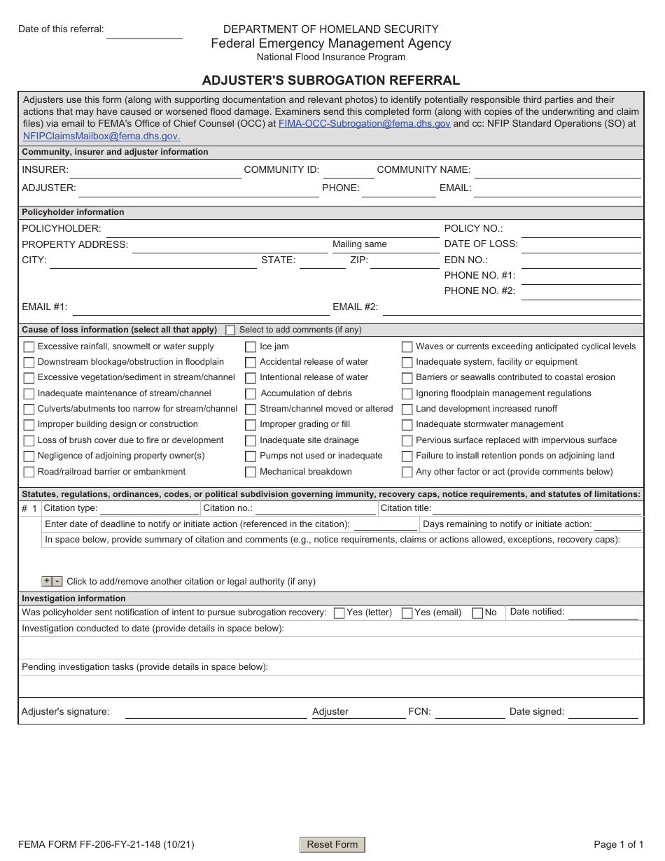 Fema Form Ff 206 Fy 21 148 Fill Out Sign Online And Download Fillable Pdf Templateroller 7184