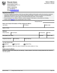 Form 03043E Notice of Motion - Ontario, Canada