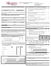 Document preview: Civil Service Application - Allegany County, New York