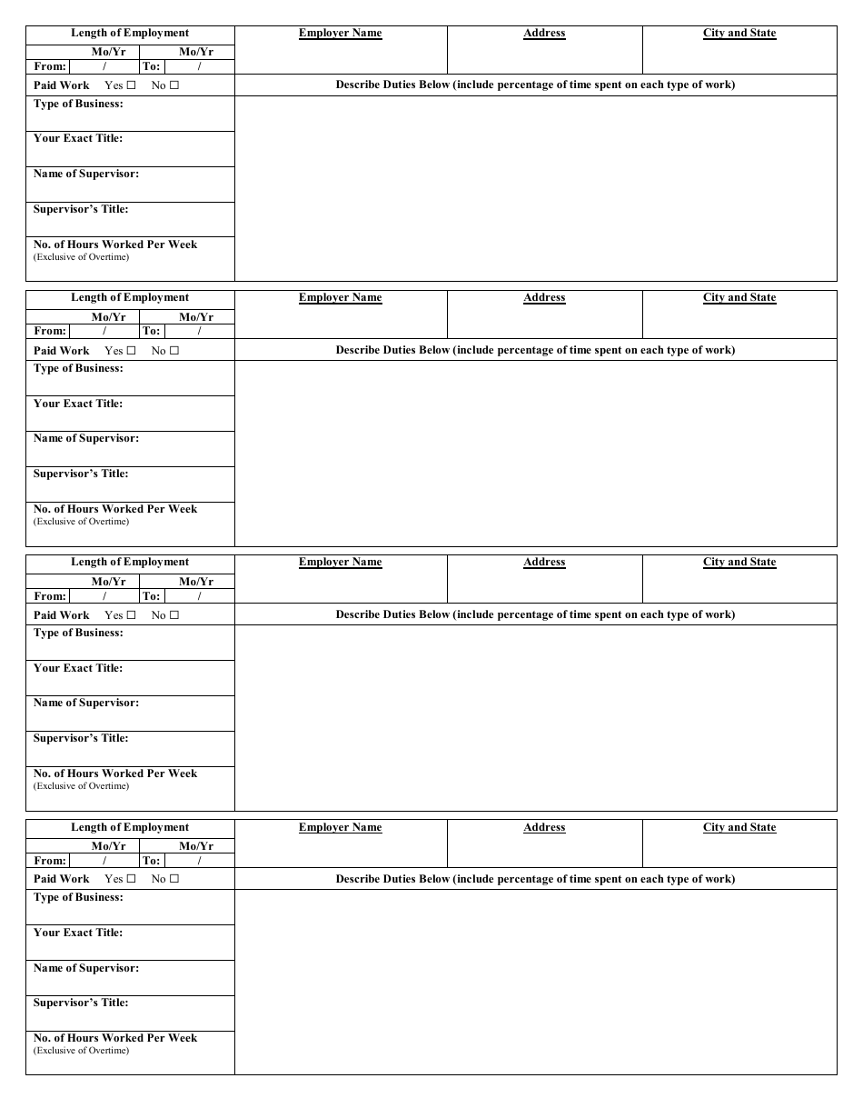 Civil Service Application - Allegany County, New York, Page 3