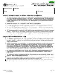 Document preview: Form 900-058A Exhibit A Adopt-An-airport Agreement for Volunteers - Washington