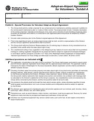 Form 900-058A Exhibit A Adopt-An-airport Agreement for Volunteers - Washington