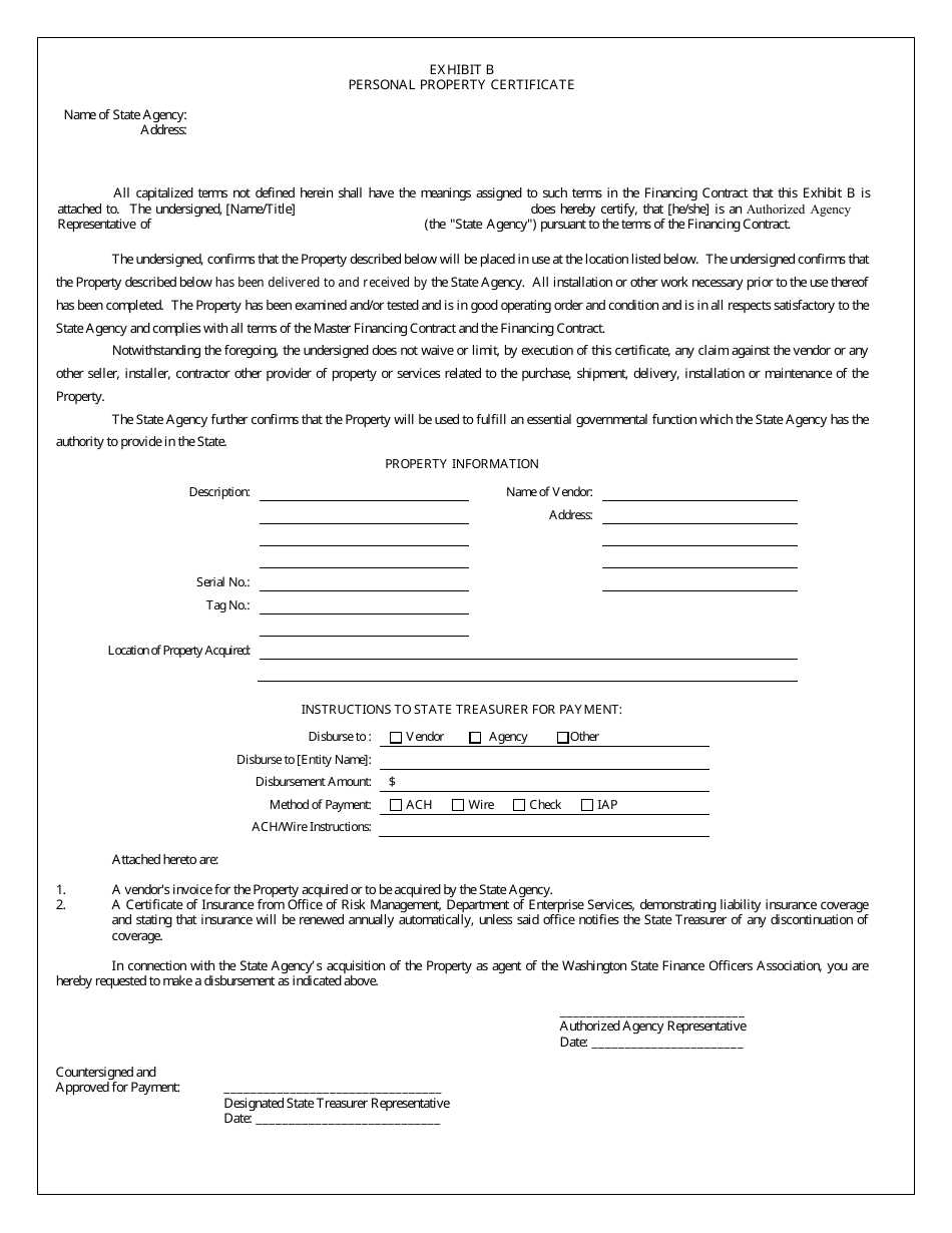 State Equipment Lease Forms - Washington, Page 3