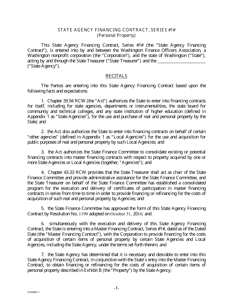 State Equipment Lease Forms - Washington, Page 8