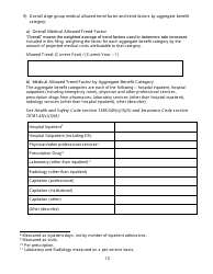 California Large Group Annual Aggregate Rate Data Report Form - California, Page 10