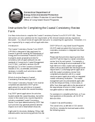 Instructions for Form DEEP-APP-004 Coastal Consistency Review Form - Connecticut