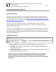 Document preview: Instructions for Form UV-A Ultraviolet Disinfection Treatment Report - Massachusetts