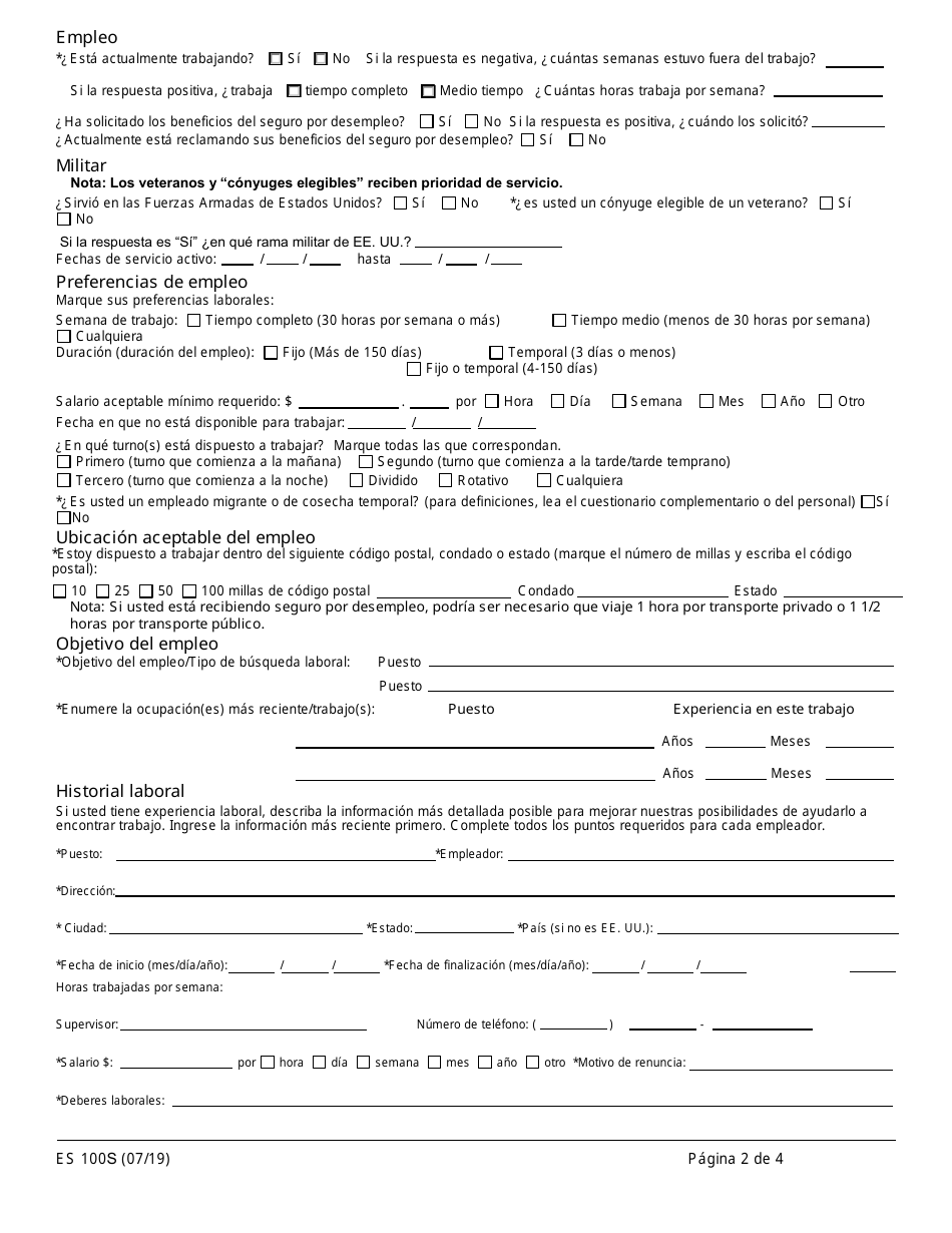 Formulario ES100S Formulario De Registro Del Cliente Del Centro De Desarrollo Profesional - New York (Spanish), Page 2