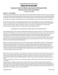 Document preview: Formulario ODM10250 Solicitud De Informacion (Rfi) - Ohio (Spanish)