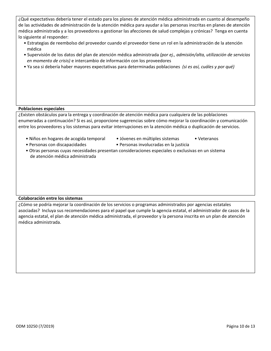 Formulario ODM10250 Solicitud De Informacion (Rfi) - Ohio (Spanish), Page 10