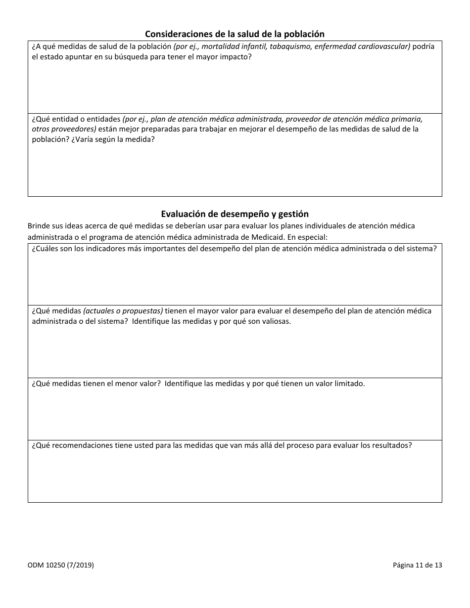 Formulario ODM10250 Solicitud De Informacion (Rfi) - Ohio (Spanish), Page 11