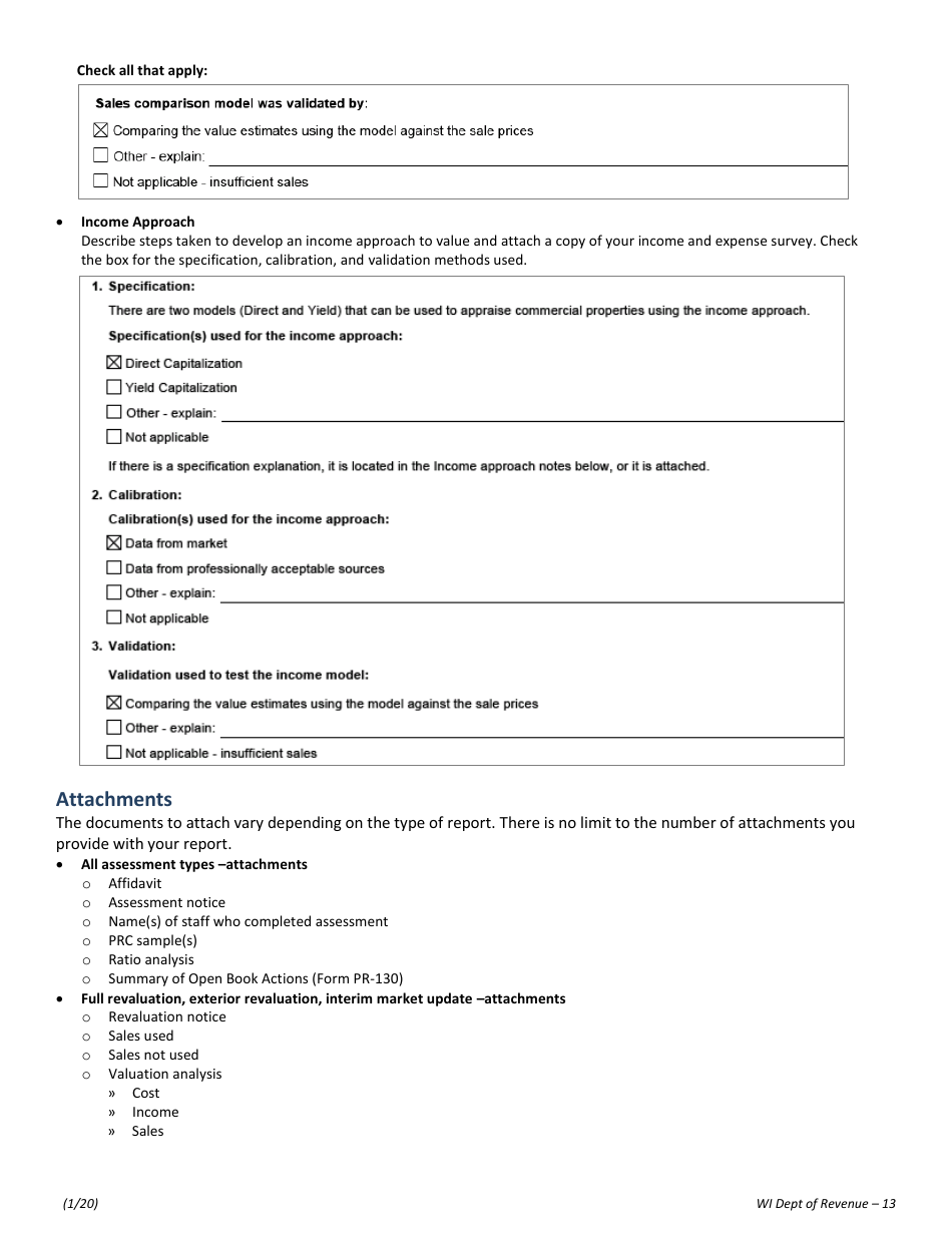 Instructions for Form PR-800 Annual Assessment Report - Wisconsin, Page 13