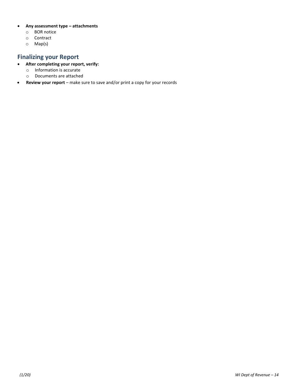 Instructions for Form PR-800 Annual Assessment Report - Wisconsin, Page 14