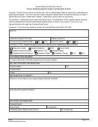 Document preview: Form FA-29 Prior Authorization Data Correction Form - Nevada