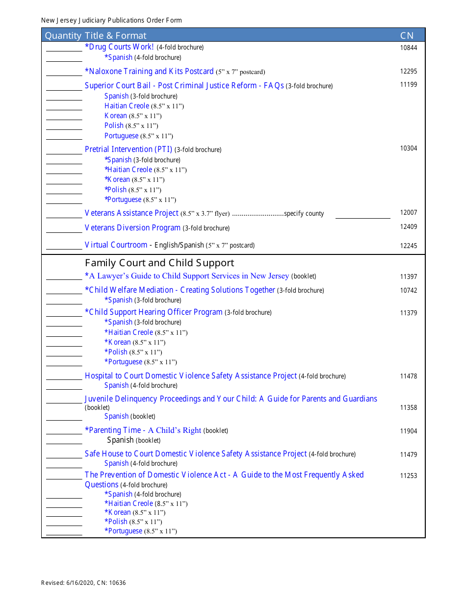 Form 10636 Publications Order Form - New Jersey, Page 4