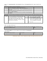 DCYF Form 15-059 Prior Written Notice, Consent to Access Public and/or Private Insurance, Income and Expense Verification Form - Washington (Vietnamese), Page 4