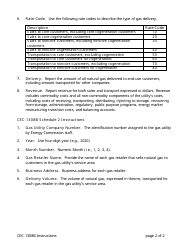 Instructions for Form CEC-1308B Gas Utility Deliveries and Revenue Quarterly Report - California, Page 2