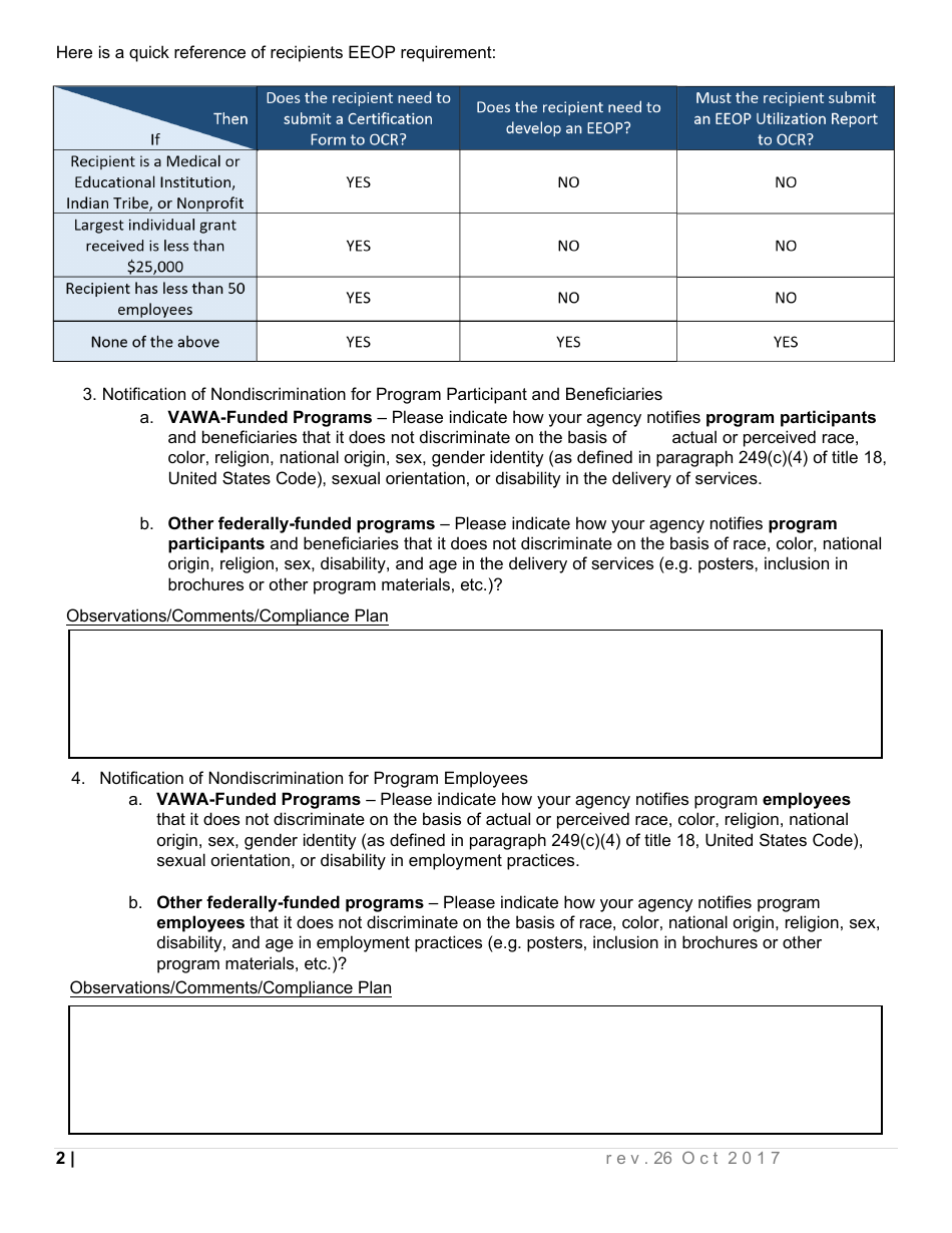 Civil Rights Compliance Certification Form - New York, Page 2