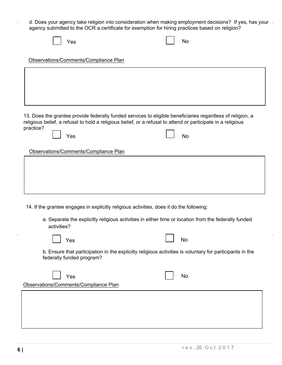 Civil Rights Compliance Certification Form - New York, Page 6