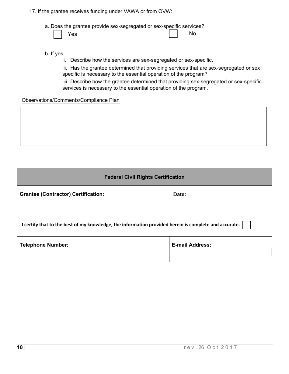 New York Civil Rights Compliance Certification Form - Fill Out, Sign ...