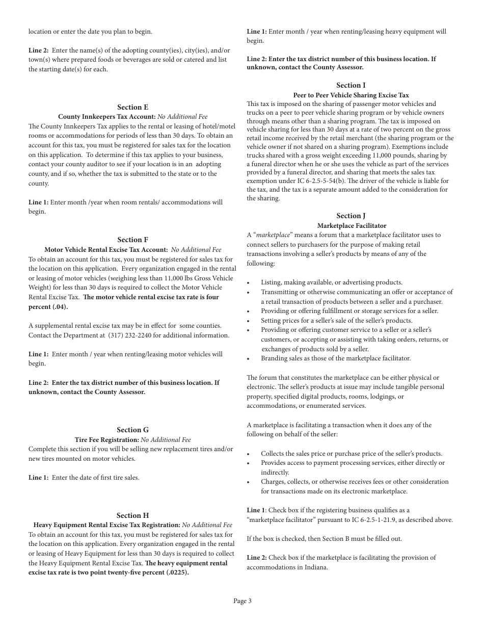 Form BT-1 (State Form 43760) Business Tax Application - Indiana, Page 8