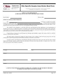 Document preview: Form INS3222 Ohio Specific Surplus Lines Broker Bond Form - Ohio