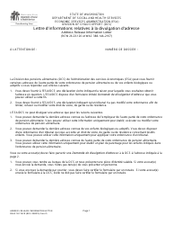 DSHS Form 18-176 Address Release Information Letter - Washington (French)