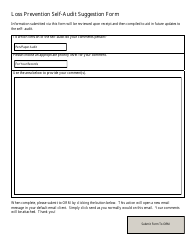 Document preview: Loss Prevention Self-audit Suggestion Form - Louisiana