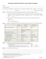 Builder&#039;s Energy Efficiency Disclosure Statement - South Dakota, Page 2