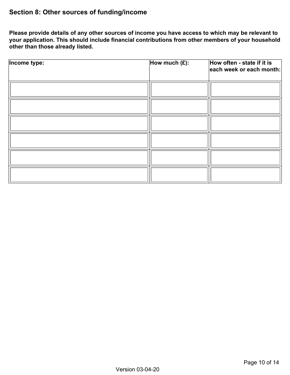 Integration Loan Application Form - United Kingdom, Page 10