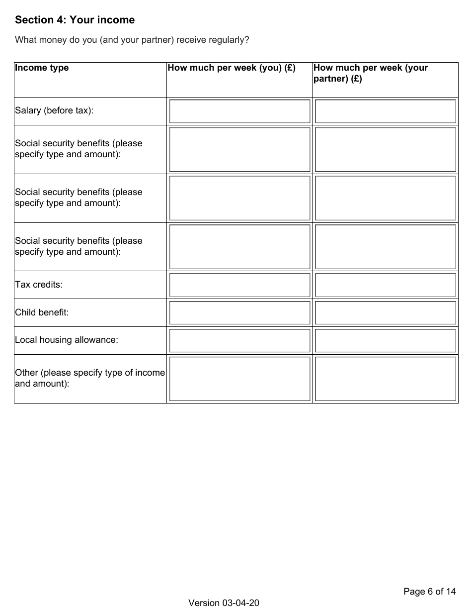Integration Loan Application Form - United Kingdom, Page 6