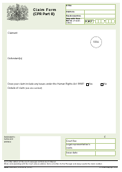 Document preview: Form N208 Claim Form (Cpr Part 8) - United Kingdom