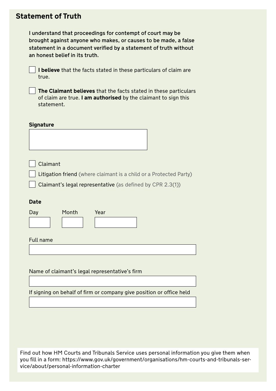 Form N208 Claim Form (Cpr Part 8) - United Kingdom, Page 3